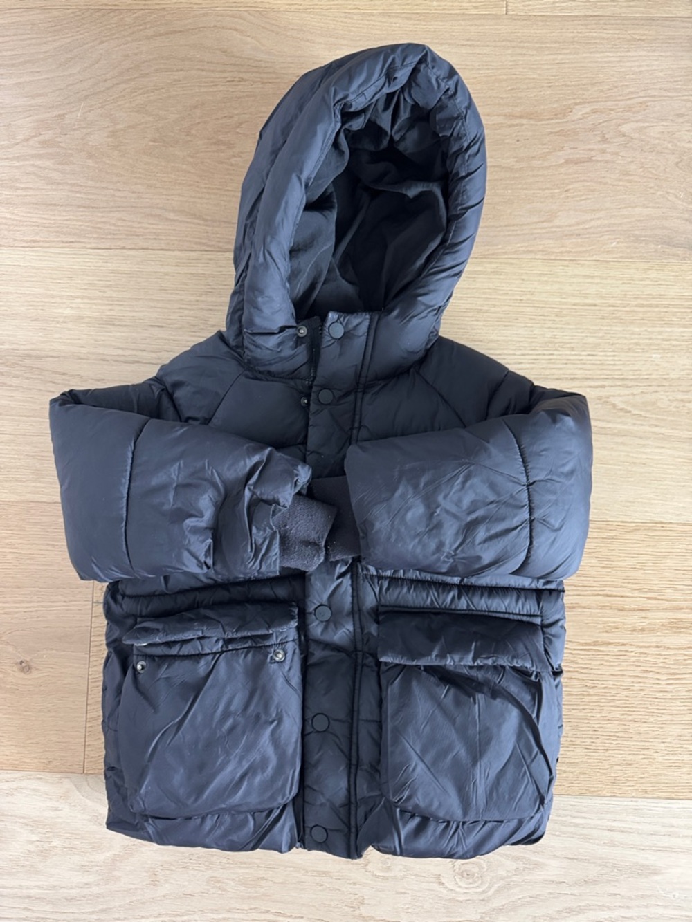 Zara Black Hooded Puffer Jacket for Kids